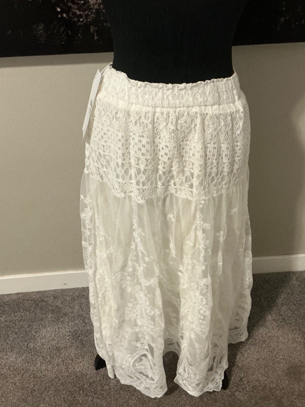 Long White Lace Skirt (Top is Extra!) - Picture 8 of 8